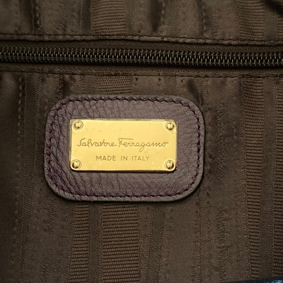 Salvatore Ferragamo Gina Mirtillo Leather Tote Bag - Picture 5 of 11